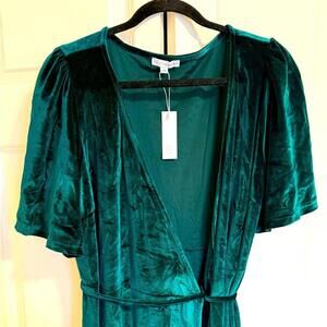 Baltic Born velvet green wrap dress, NWT